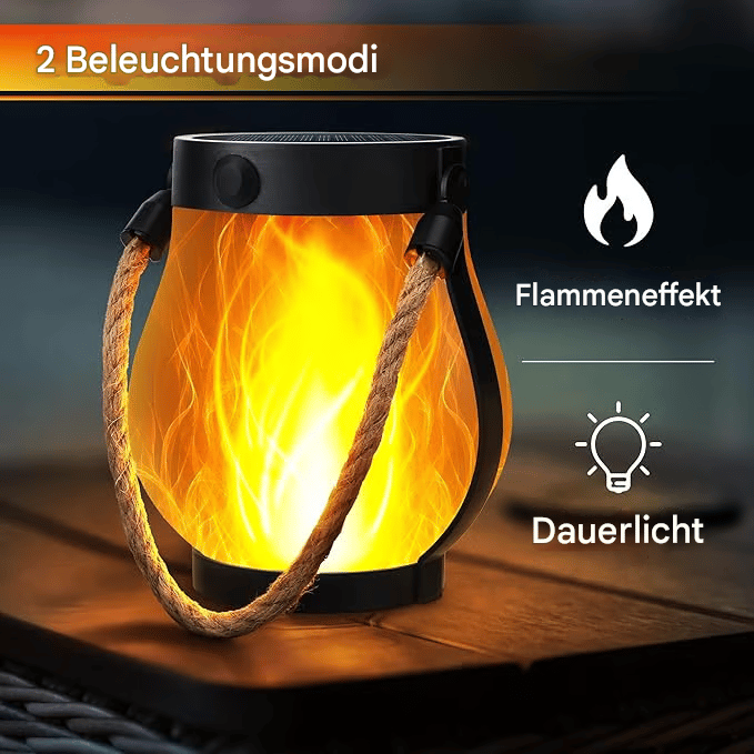 🔥LETZTER TAG 50 % RABATT-Solarlaterne mit tanzender Flamme für den Außenbereich