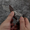 Handmade Damascus Outdoor Mechanical Folding Knife