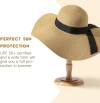 Beach Hat for Women, Wide Brim Sun Straw Hat for Women, Sun Hat Womens UPF 50+ UV Protection, Floppy Foldable Summer Hat