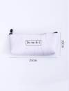 Slogan Print Pencil Case 1pc