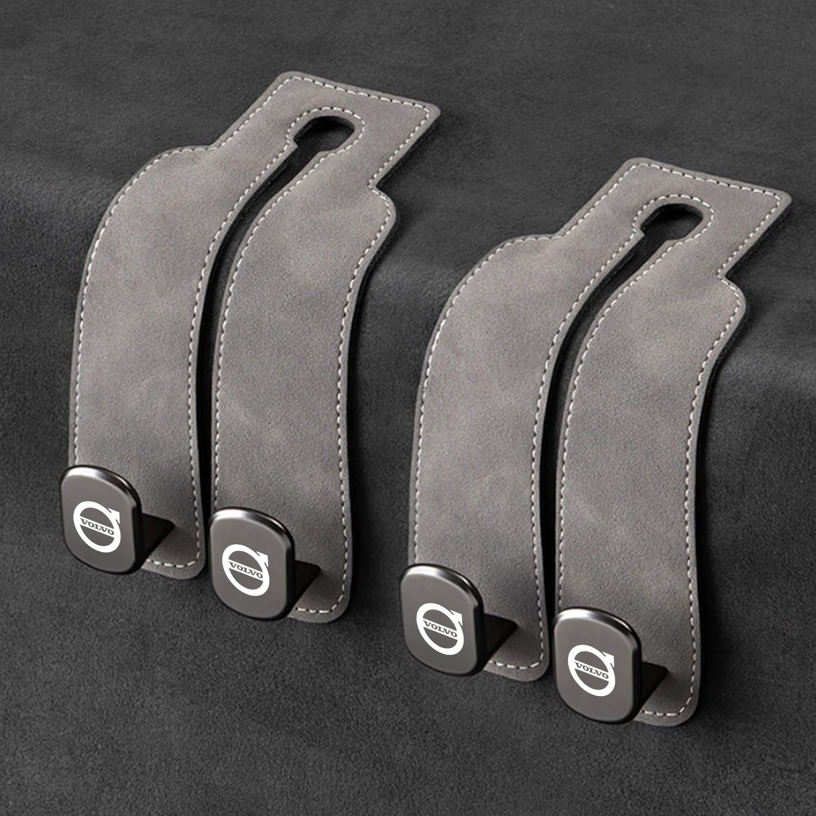 TwinHook Leather Car Headrest Hangers