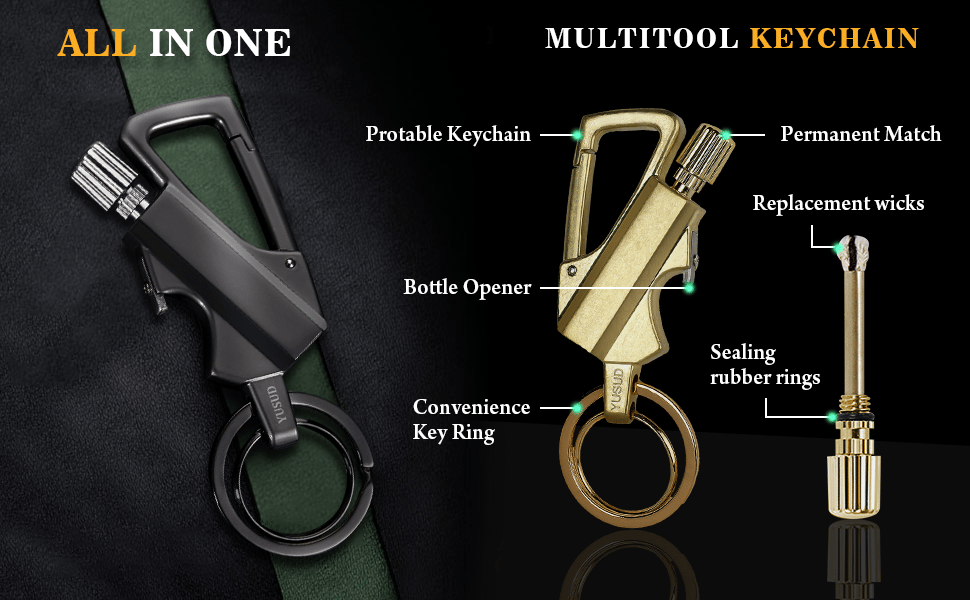 🔥LAST DAY 49% OFF🔥Permanent Match Infinity Lighter with Multitool Keychain Bottle Opener