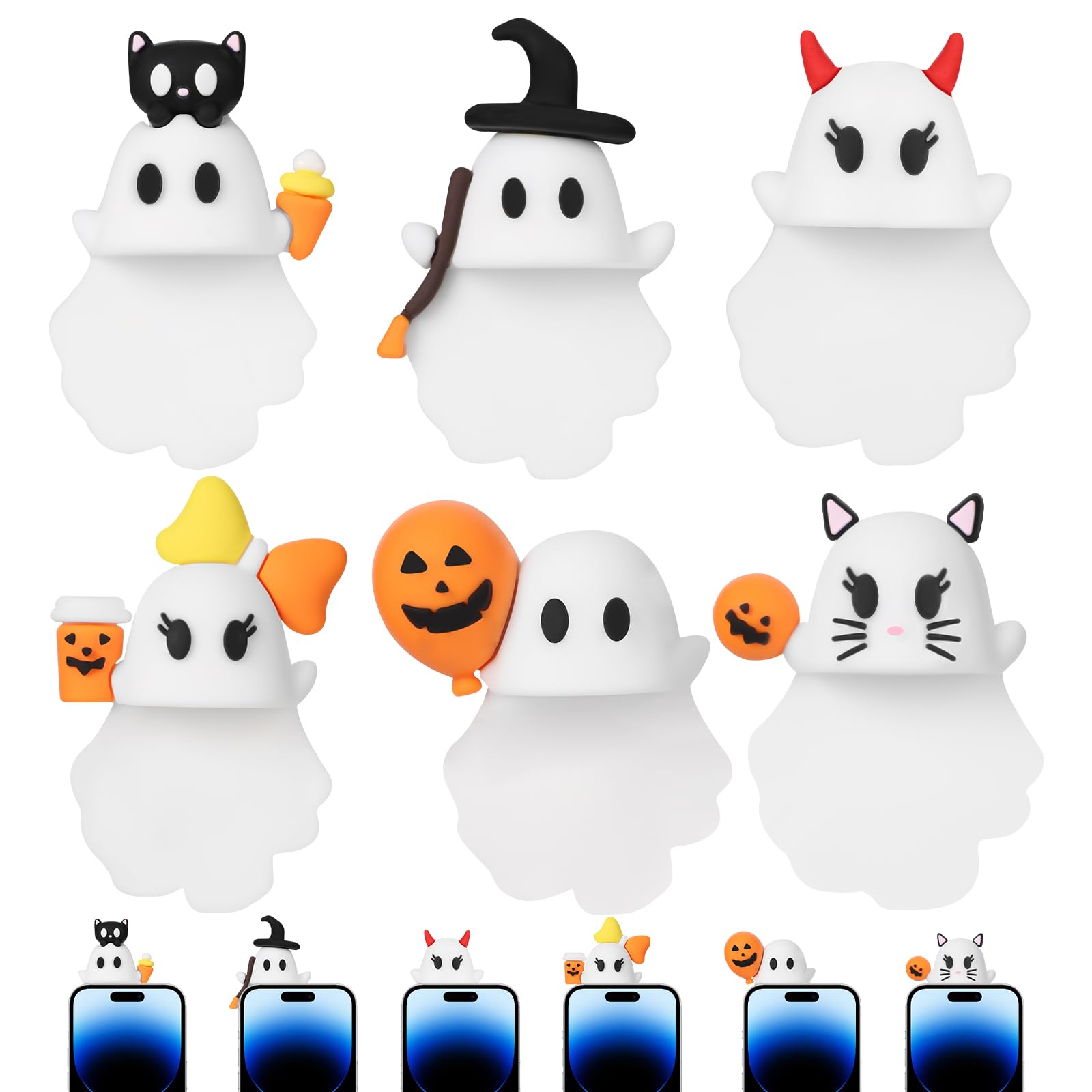 💥LAST DAY SALE 50% OFF👻Ghost Blind Box Decoration Mystery Phone Buddy - Set of 6