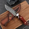 Damascus Steel Camping Knife - FREE SHIPPING