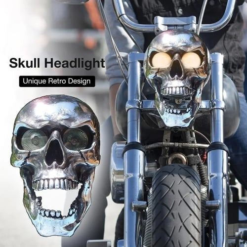 Motorcycle LED Skull Headlamp Harley Honda Yamaha🔥