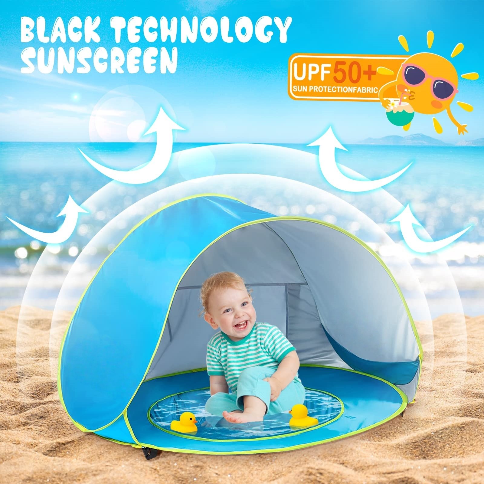 🎁TikTok Last Day Sale - 70% OFF🔥 Portable Uv-Resistant Baby Beach Tent🏖