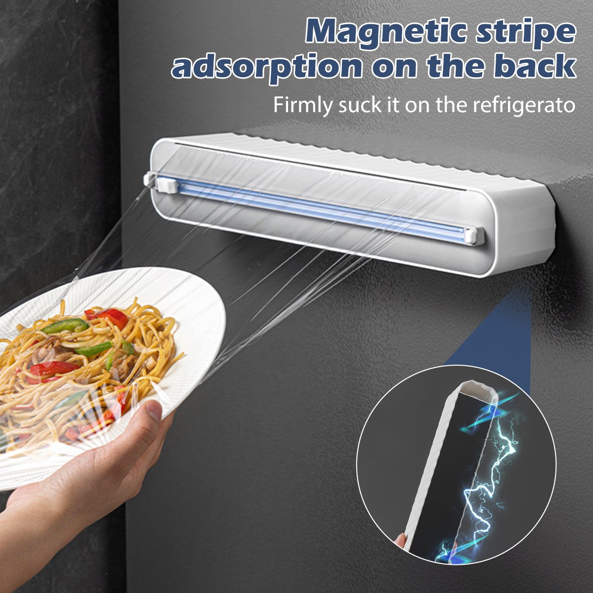 (🔥Last Day Promotion - SAVE 50%OFF) Magnetic Refillable Plastic Wrap Cutter（Buy 2 Free Shipping）