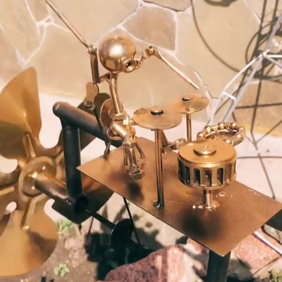 🎁TikTok Last Day Sale - 70% OFF🎉🥁Handmade Metal Rock Band Windmill🎸