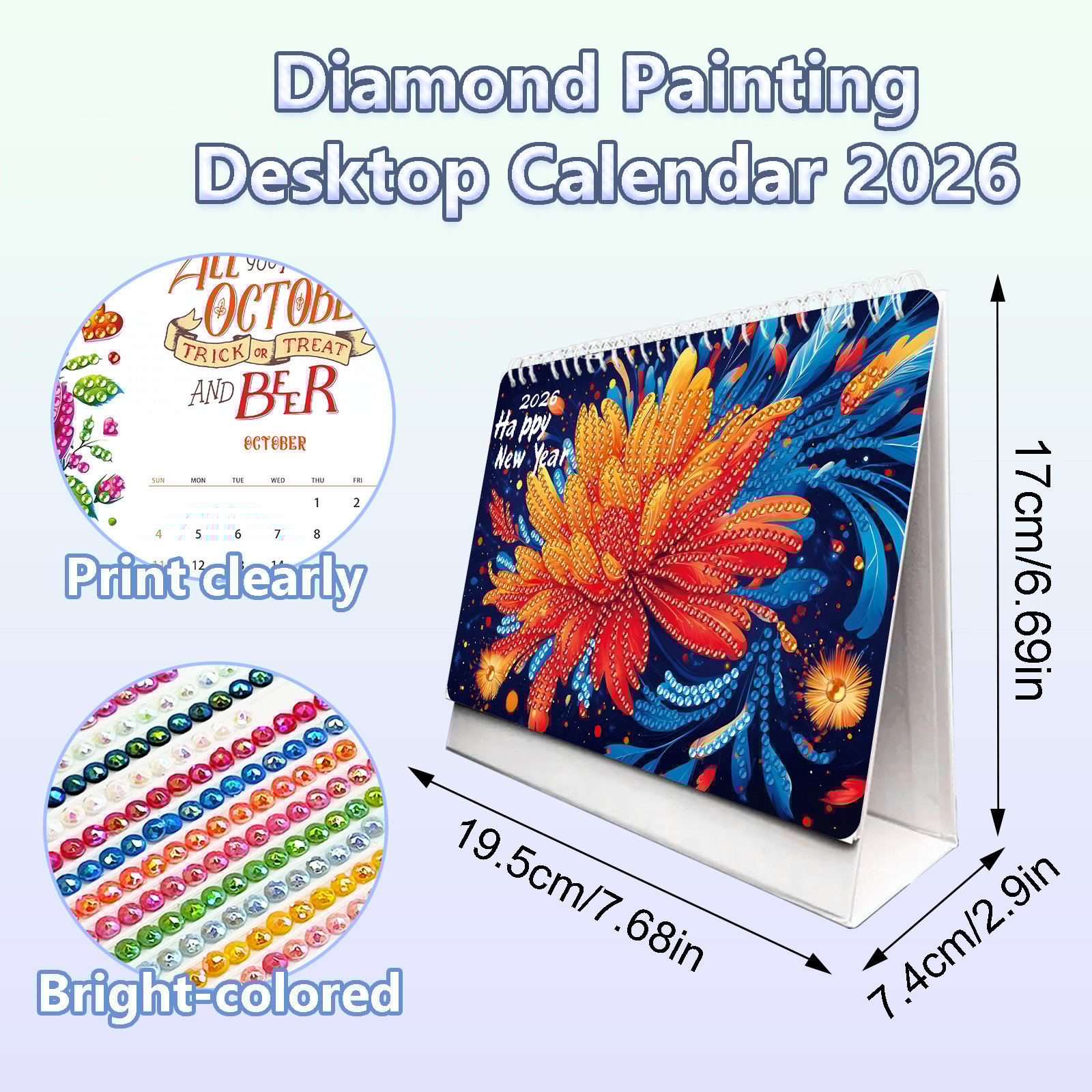 🔥Last Day Promotion 50% OFF🔥2026 DIY Special Shape Desktop Diamond Standing Calendar