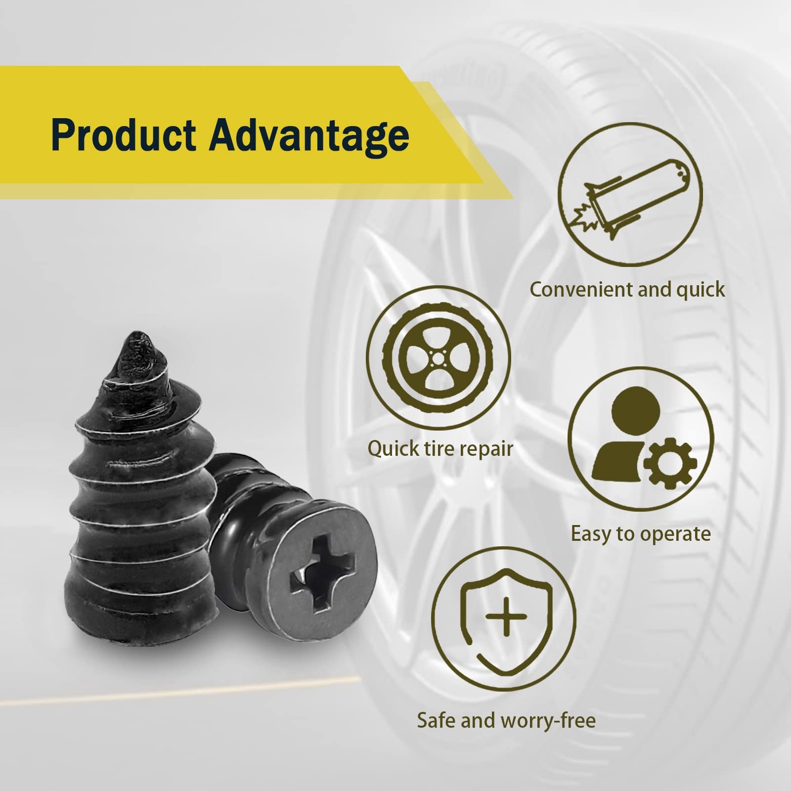 40PCS Tire Repair Rubber Nail