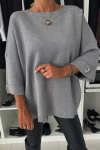 Women's Round Neck Mid-sleeve Knitted Casual Top