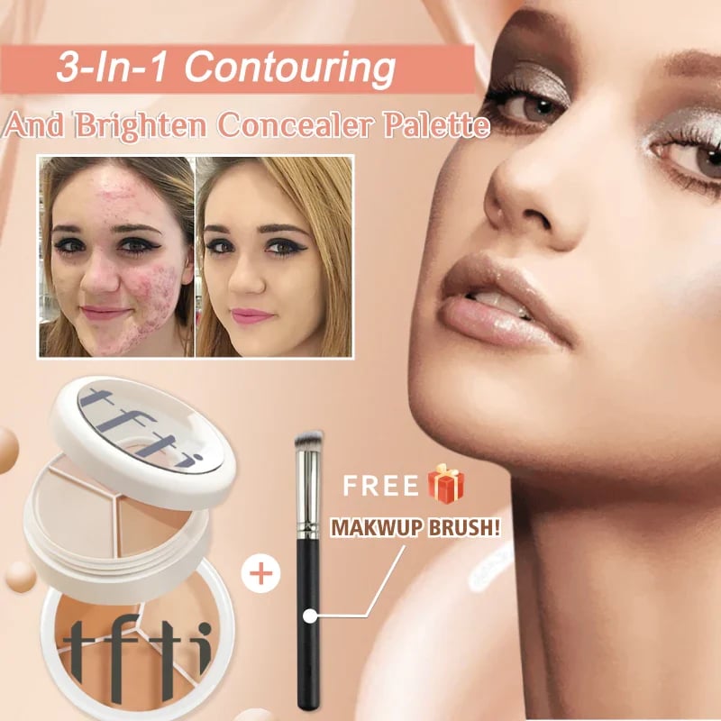 (🔥Last Day Promotions - 50% OFF) 3-In-1 Contouring And Brighten Concealer Palette