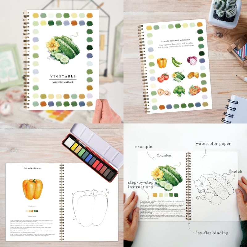 🥒Vegetable Watercolor Workbook(🔥2025 New Limited Edition)