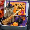 🔥Last Day Promotion 50% OFF🔥Cute Halloween Teddy Bear in a Box with wizard hat, Broom, Pumpkin & Cat