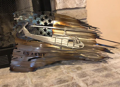 Handcrafted Military Wall Art – US Army Helicopter Design (BUY 2 GET FREE SHIPPING)