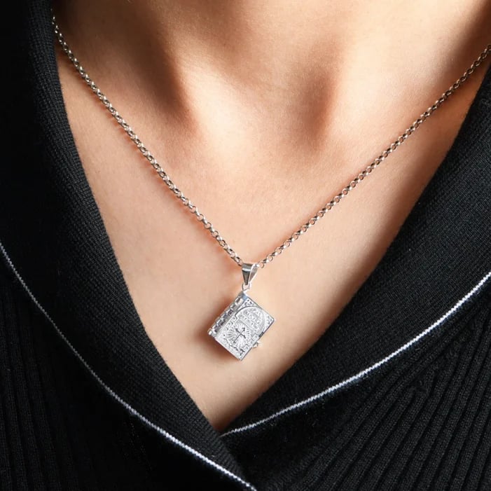 🎁Hot Sale 49% OFF-Sterling Silver Tiny Bible Necklace