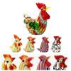 Glass Rooster Chicken Figurines