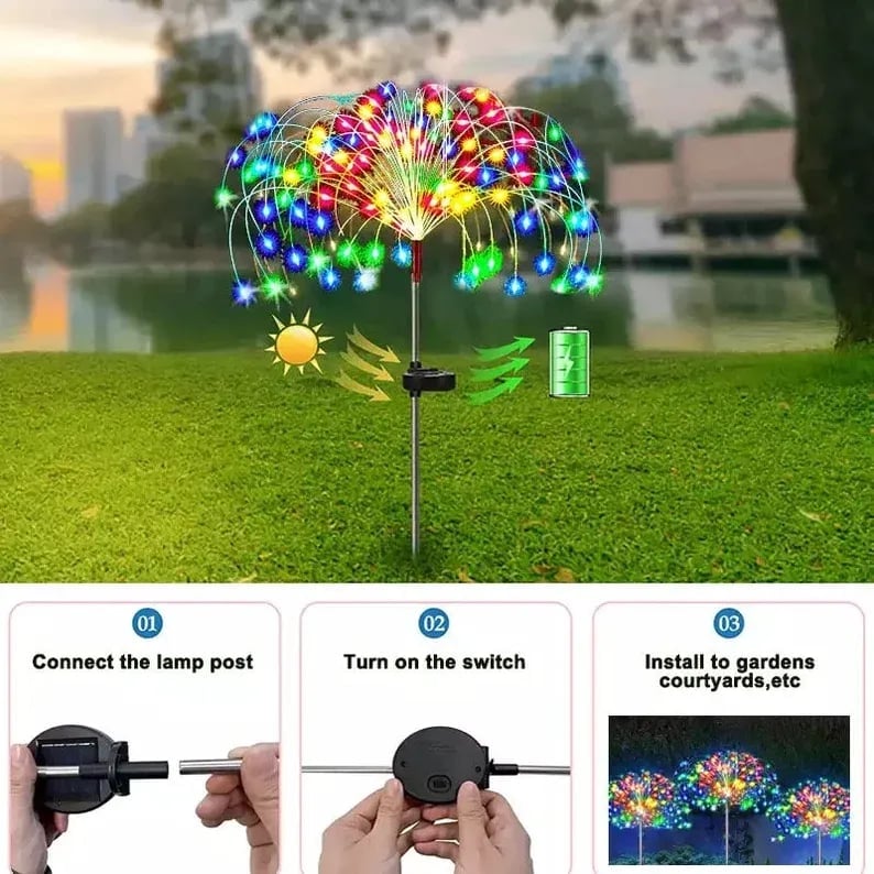 (🔥Last Day Promotion 50% OFF)🎁Waterproof  Solar Garden Fireworks Lamp