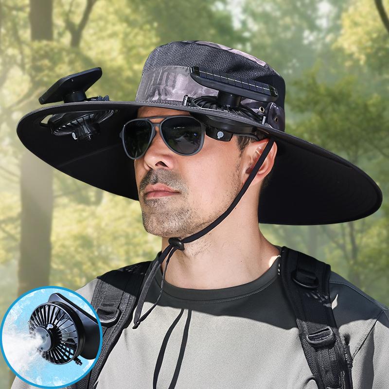 ❄️New Upgraded Spray Fan⚡2025 New Ultra-Light Solar Air Conditioner Fan Sun Hat ⚾ (Weighs Only 11 Ounces)