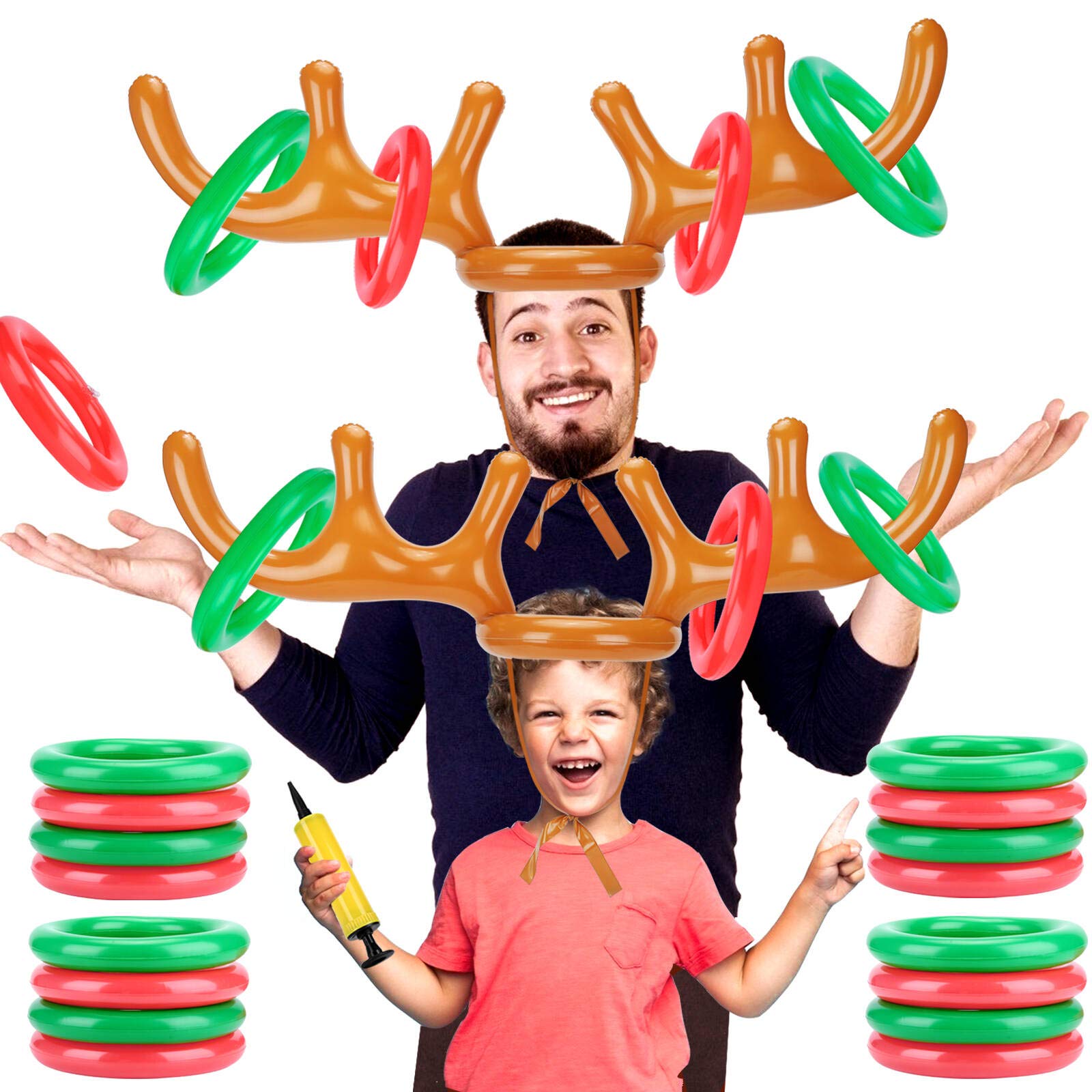 (🎄Christmas Hot Sale🔥🔥)Christmas Inflatable Reindeer Antler Toss Game(BUY 5 GET 3 FREE & FREE SHIPPING)