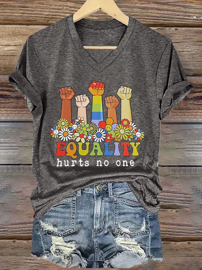 Women's Equality Hurts No One Printed T-shirt