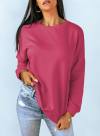 Dokotoo Women's Casual Crew Neck Sweatshirt Loose Soft Long Sleeve Pullover Tops