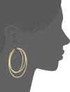 Guess Smooth and Textured Wire Gold Hoop Earrings