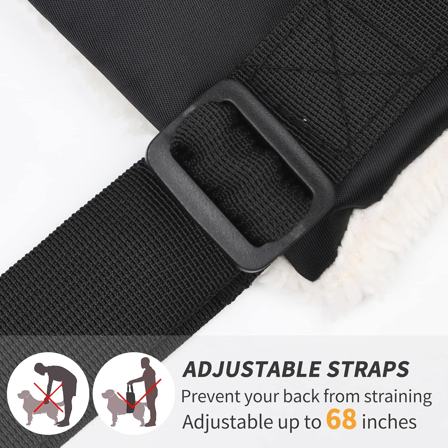 4-150 lbs Dog Lift Harness Adjustable Dog Sling for Large Dogs Lift Support and Rehab Harness for Weak Rear Legs, Soft Hind Leg Support Helps Senior, Injured, Disabled and After ACL Surgery (Large)