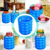 Portable 2-in-1 large silicone ice bucket mold