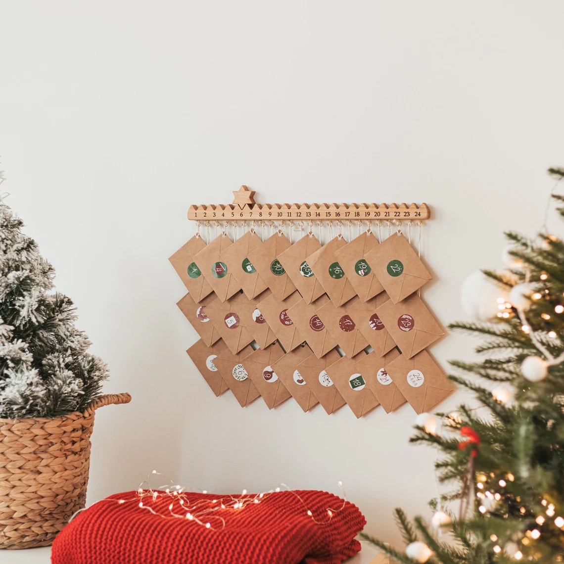 Wall-Mountable Wooden Christmas Advent Calendar