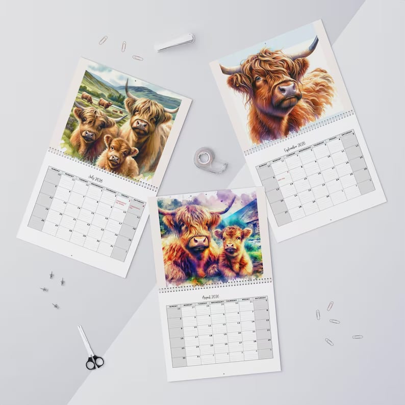 🔥Last Day Promotion 70% OFF🐮Highland Cow Calendar 2026