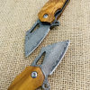 Soybean Damascus Steel Mini Pocket Knife