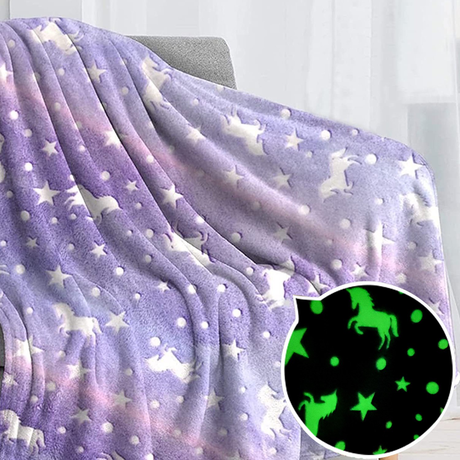 (🌲EARLY CHRISTMAS SALE - 50% OFF) 🎁Glow in The Dark Flannel Throw Blanket, BUY 2 FREE SHIPPING