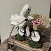 💥LAST DAY SALE 50% OFF💥Ghost With Pink Pumpkin Riding Bicycle Halloween Decor