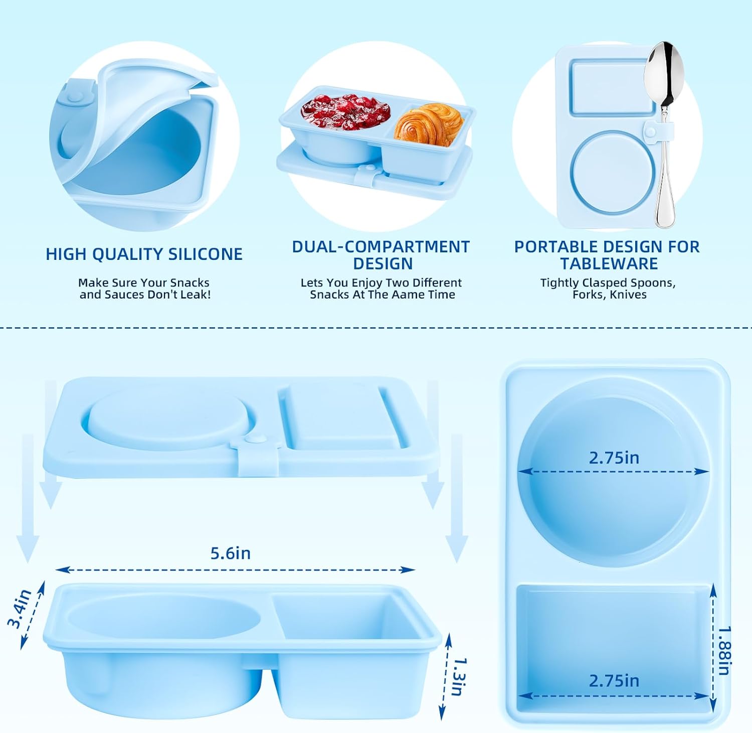 💥LAST DAY SALE 50% OFF💥Silicone Reusable Snack Containers