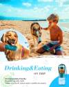 Dog Water Bottle 2 in 1, Leak Proof Portable Pet Water Bottle with Food Container, Outdoor Portable Water Dispenser for Cat, Puppy for Walking, Hiking, Camping, Travel(10oz Blue)