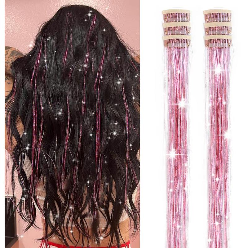 🎁TikTok Last Day Sale - 70% OFF🔥6 PCS Clip in Hair Tinsel 20 Inch Glitter Tinsel Hair💥