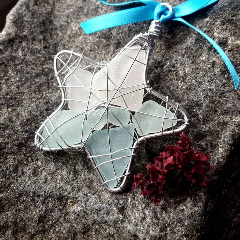 ⭐Sea Glass Star Gift❤️bring joy and good fortune🧡