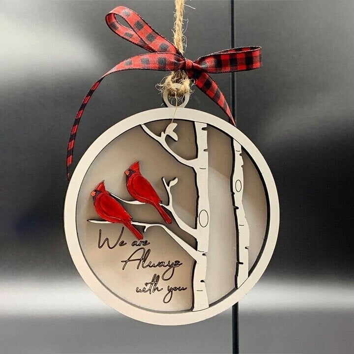 Handmade memorial ornament with Cardinals- We Are Always With You💖
