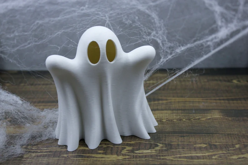 <strong>🎃Early Halloween Sale</strong> 👻Charming 3D Printed Ghost with LED Tea Light