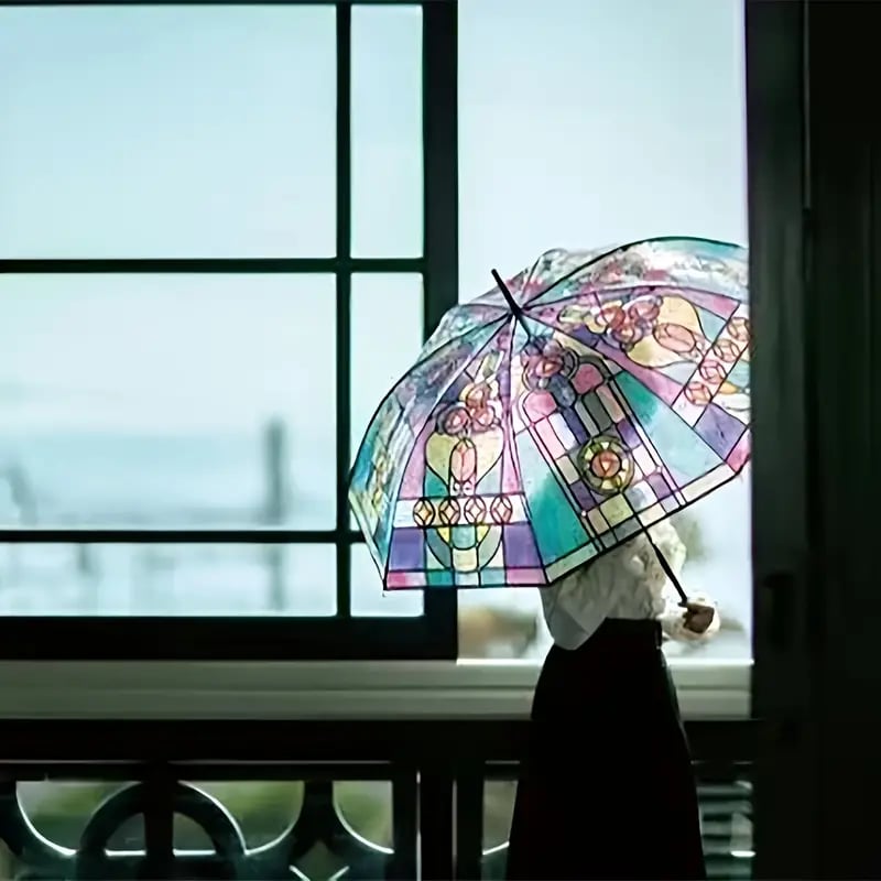 🎄TikTok Christmas Sale - 70% OFF🎄Vintage Stained Glass Automatic Umbrella