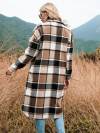 🔥 Last Day Promotion 50% OFF 🔥Women's Plaid Print Button Front Split Long Sleeve Warm Coat