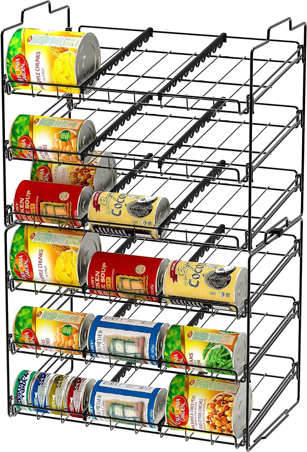 Deco Brothers Stackable Can Rack Organizer for Kitchen and Pantry, 3 Tier, Black