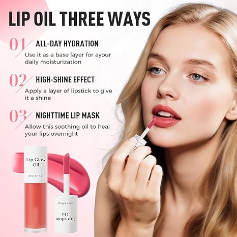 💋 Get the Perfect Pout✨ Tinted Lip Glow Oil - For Lush, Hydrated Lips with a Natural Glow! 💖
