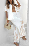 Women's Lapel Holiday Print Sequin Casual Suit