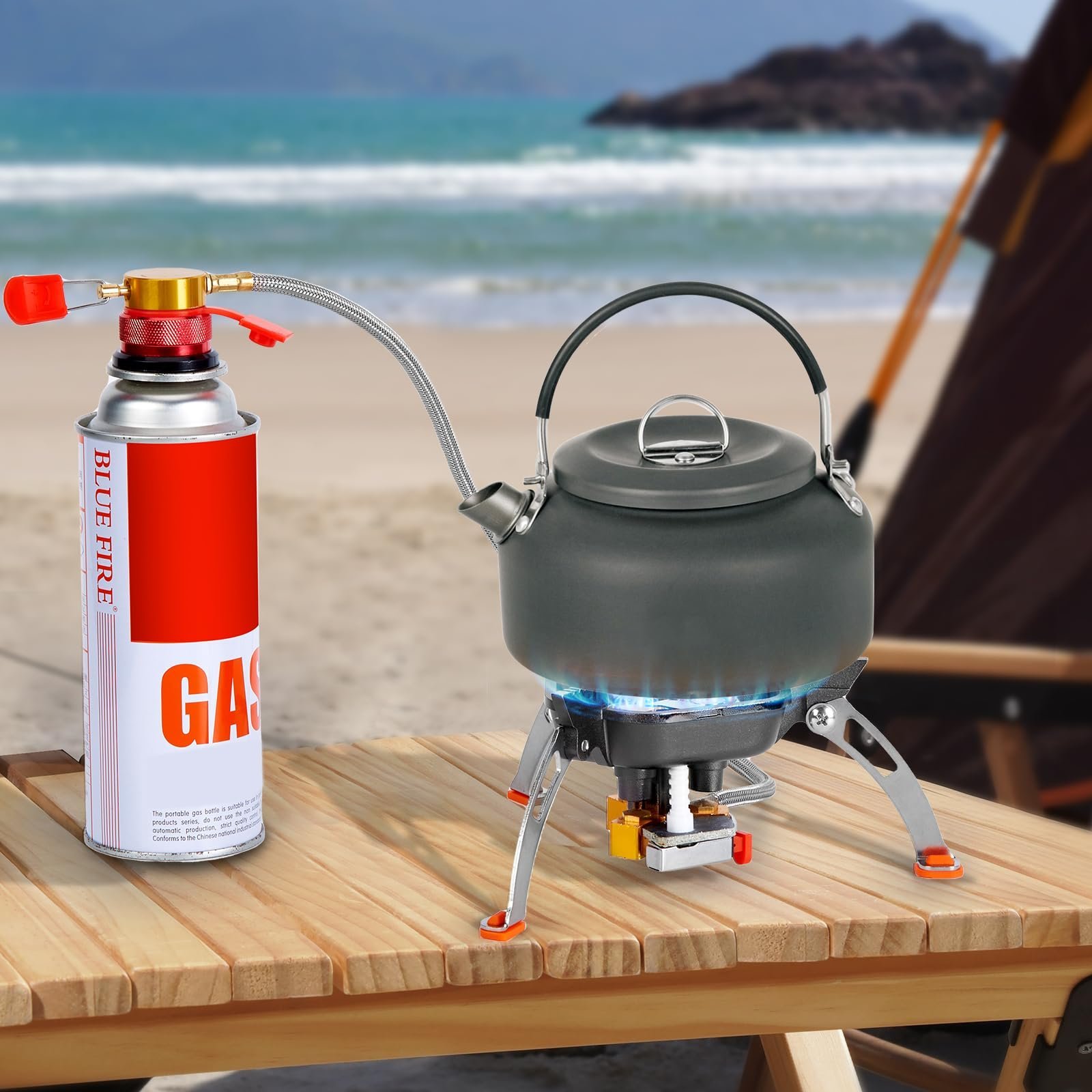 🔥LAST DAY 57% OFF🌟9900W/12800W Windproof Camping Stove, Camping Gas Stove with Piezo Ignition