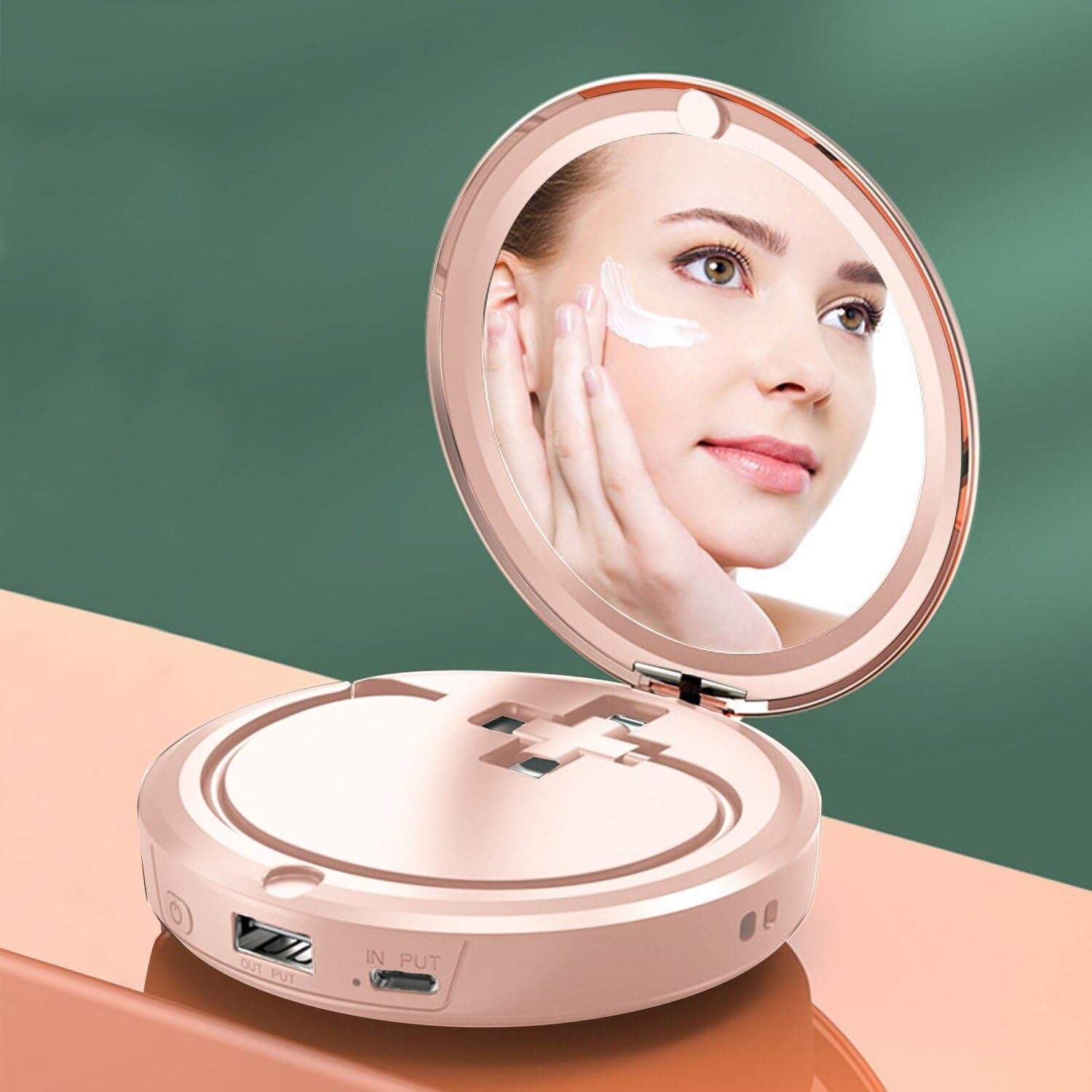 💥LAST DAY SALE 50% OFF💥4 In 1 Hand Warmer Cosmetic Mirror Power Bank With Data Cable