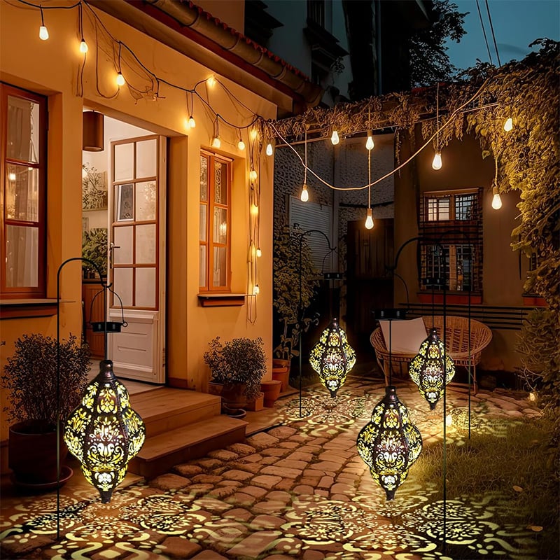 Hanging Solar Moroccan Lantern Outdoor Decoration