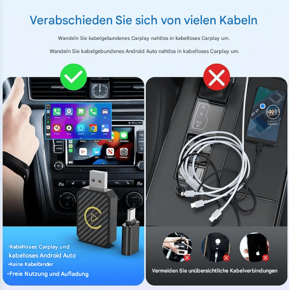 ✨Letzter Tag 49 % Rabatt🔥Mini-Kabelloser CarPlay-Adapter