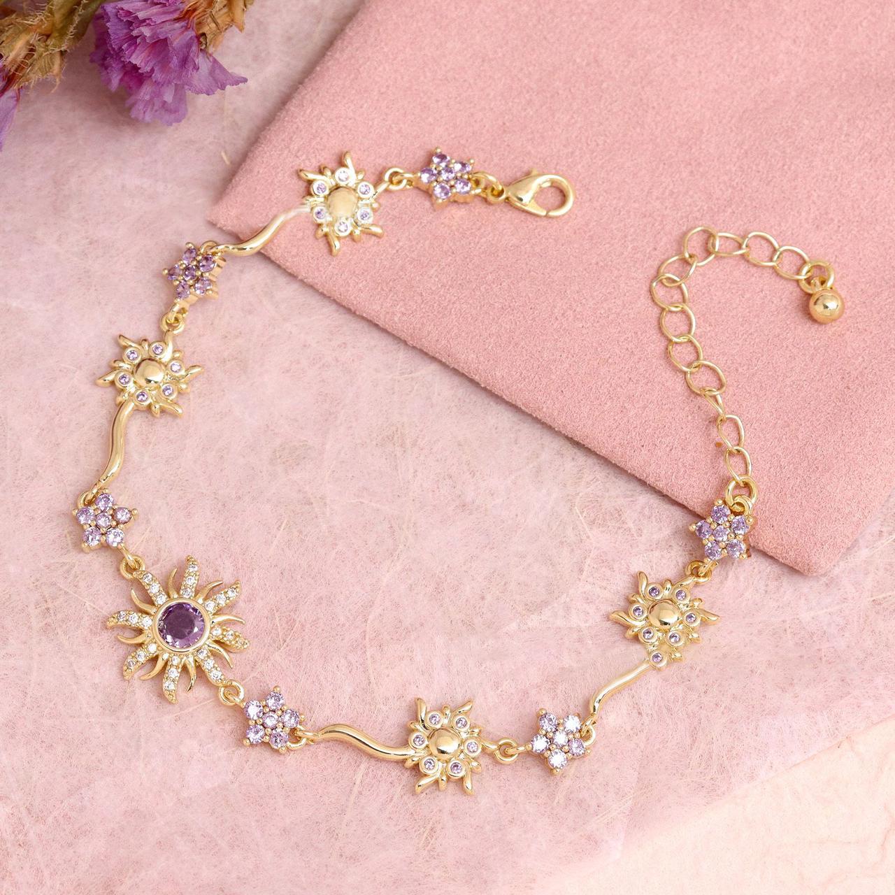 ✨💎Purple rhinestone sunburst bracelet